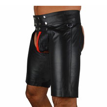 Man Hot Sexy Leather Underwear Shorts Open Crotch Stitching Slim Shorts Buckled Pouch Nightclub Gay Fetish Wetlook Latex Short 2024 - buy cheap