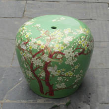 Фарфоровый табурет для сада, сиреневый керамический табурет с рисунком цветущей сливы, глазурованная керамика, китайские садовые стулья 2024 - купить недорого