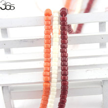 Free Shipping  4x6MM 100% Real Rondelle Column Red White Natural Coral Spacer Beads Strand 15" 2024 - buy cheap