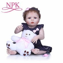 NPK 55CM bebe Dolls reborn Realistic girl baby Full body Silicone  bath toy Bonecas Collectible Girl Birthday Gifts Toys 2024 - buy cheap