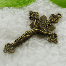 68 peças amuletos de cruz de bronze antigo pingente 48x31mm #1132 2024 - compre barato