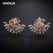 GAOLA High Quality Multicolor Cubic Zircon Geometric Fan Shape Dangle Earrings Women Fashion Jewelry GLE7798Y 2024 - buy cheap