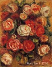 flowers Oil painting Vase of Roses Pierre Auguste Renoir artwork for sale Handmade High quality 2024 - buy cheap