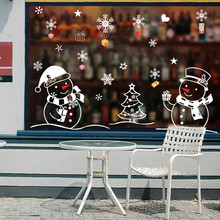 Рождественская декоративная наклейка съемные наклейки для окон Стекло наклейки на стену Рождественская елка со снежинками, Стикеры для детской комнаты, домашний декор 2024 - купить недорого