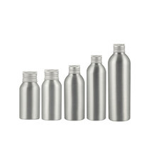 Серебристая алюминиевая бутылка с винтовой крышкой, металлический контейнер для хранения косметики для эфирных масел, духов, спа-масла 2024 - купить недорого