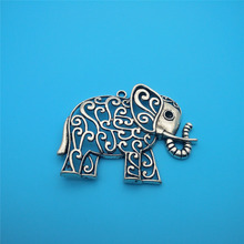 Vintage Silver Hollow Elephant Charms Pendants For Jewelry Making Bracelet Necklace Crafts Handmade  Accessories Gifts HOT Z1071 2024 - buy cheap