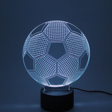 Multi-color LED night light Automatic color change 3D stereo projection USB football lamp 2024 - compre barato