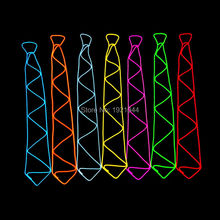 High Grade EL Wire Tie Glowing Necktie with the Function of Steady on and Flashing for DIY Glowing Bar Supplies 2024 - buy cheap