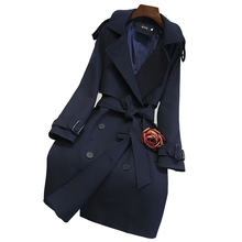Fashion Windbreaker Female 2021 New Korean Spring Autumn British Double-breasted slim Long Trench Coats for Women Outerwear X311 2024 - buy cheap