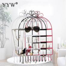 YYW Wall Clothing Hanging Rack Iron Bird Cage Jewelry Rack Jewelry Earrings Jewelry Display Stand Necklace Organizer Holder Rack 2024 - buy cheap