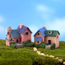 Casa em miniatura fada jardim decoração micro paisagem casa de bonecas ornamento natal 2024 - compre barato
