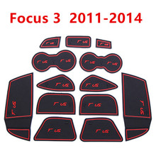 Anti-Slip Gate Slot Mat Rubber Coaster for Ford Focus 3 MK3 2011-2014 pre-facelift ST RS Accessories Car Stickers 13Pc 2024 - buy cheap
