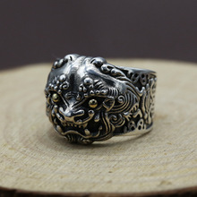 Кольцо FNJ Lucky Animal Pixiu, ювелирные изделия из серебра 925 пробы, новое кольцо из стерлингового серебра 925 пробы в стиле панк, регулируемый размер 8,5-11, bague 2024 - купить недорого