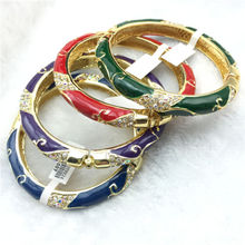 New Chinese Style Classic Handmade Cloisonne Inlaid Crystal Cute Bracelet Cuff 2024 - buy cheap