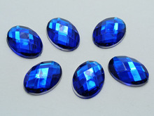 100 Royal Blue Flatback Acrylic Rhinestone Oval Gems 13X18mm No Hole 2024 - buy cheap