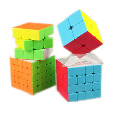 Qiyi-Juego de 4 cubos de cubo mágico para niños, incluye 2x2, 3x3x3, 4x4x4, 5x5x5, cubo sin pegatinas para entrenamiento cerebral, juguetes para niños 2024 - compra barato