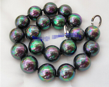 DYY+++817  big 20mm round black south sea shell pearls necklace 2024 - buy cheap