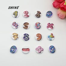 SHINE 50PCs Wooden Sewing Buttons Scrapbooking Round 2 Holes Number Painting 15mm Costura Botones Decorate bottoni botoes 2024 - buy cheap