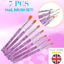 ELECOOL 7Pcs Transparent Acrylic Handle Manicure UV Gel Brush Pen Nail Art Painting Drawing Brush Phototherapy Tools 2024 - buy cheap