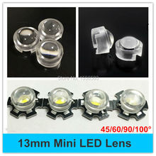 20pcs 15 30 45 60 90 100 Degree 13mm Mini LED PCB Angle Lens for IR CCTV LED PCB Convex Lenses With Holder 1W 3W High Power Lens 2024 - buy cheap