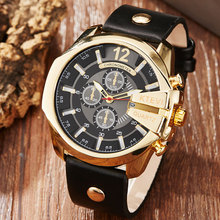 Уникальные крутые мужские часы с большим циферблатом, золотые стальные Спортивные кварцевые наручные часы в стиле стимпанк для мужчин, роскошные модные часы, мужские часы 2024 - купить недорого