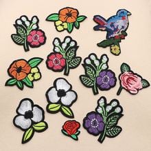 New arrival 10 pcs Flowers Bird Embroidered patches iron on Jeans coat tshirt bag shoe dress hat Motif emblem accessory diy 2024 - buy cheap