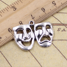 10pcs Charms Comedy Tragedy Masks 31x23mm Tibetan Bronze Silver Color Pendants Making Findings Handmade Antique DIY Jewelry 2024 - buy cheap