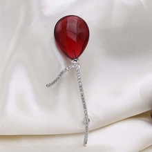Red Trees Brand High Quality AAA Cubic Zirconia Cute Balloon Shape Brooch Pins Jewelry Christmas Gift Sweater Coat Accessories 2024 - buy cheap