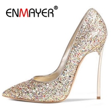 ENMAYER Pointed Toe  Casual  Slip-On  Zapatos De Mujer  Sapato Feminino  High Heel Shoes   Size 34-43 ZYL2452 2024 - buy cheap