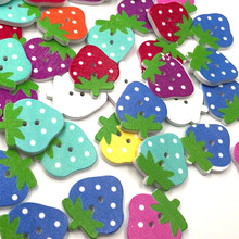 10/50/100pcs Mix Strawberry Wooden Buttons Fit Sewing Scrapbooking decoration 25mm WB479 2024 - buy cheap