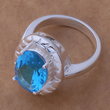 Anillo de plata de ley AR353, joyería de moda, piedra azul de alta calidad/aqoajhva ariajipa, color plata 2024 - compra barato