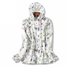 Hot Ladies Floral Anti-UV Sunscreen Cycling Jacket Hiking Camping Sun Protection Windproof Raincoat Fishing Climbing Hoodie Coat 2024 - buy cheap