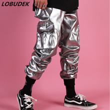 Men Hip Hop Style Harem Pants Loose Trousers Tide Male Singer Dancer Rock Stage Costume Nightclub Fashion Show Long Pants 2024 - buy cheap