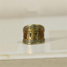 Anel amuleto tibetano para homens nozes, anel de cobre vermelho antigo e aberto 2024 - compre barato
