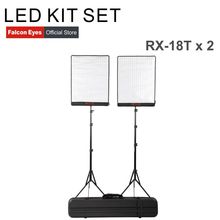 FalconEyes 2pcs 62W LED Video dslr Studio fotografia Light 5600K Dimmable Flexible Portable Interview Photo Lamp RX-18T kit set 2024 - buy cheap