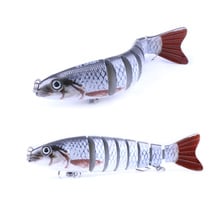 Multi-Lifelike Pike Isca De Pesca articulado 8 Segements 12.7 centímetros 18g Crank Hard Bait Treble Gancho de Pesca de Água Doce enfrentar Acessório 2024 - compre barato