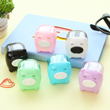 1pc Color Random Mini Plastic Transparent Cartoon Smile Pig Pencil Sharpener Cutter Student Kids Gift Stationery School Supply 2024 - buy cheap