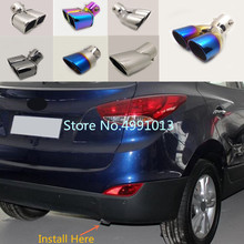 Car Styling Cover Muffler End Tail Pipe Dedicate outlet Exhaust For Hyundai IX35 2008-2010 2011 2012 2013 2014 2015 2016 2017 2024 - buy cheap