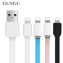 GUSGU USB Cable for iPhone X XR XS Max 8 7 6 6S Plus 5S SE Cable Cord Data Sync Flat Cable Charging for iPad Mobile Phone Cable 2024 - buy cheap