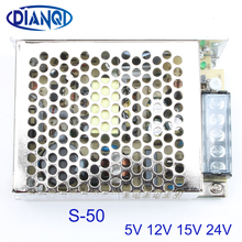 DIANQI импульсный источник питания для светодиодной ленты светильник S-50w 5 в 12 В 15 в 24 В ac dc преобразователь S-50-5 S-50-12 S-50-15 2024 - купить недорого