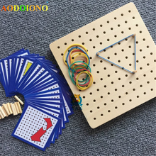 Crianças do bebê crianças montessori educacional gráficos de brinquedo de madeira borracha gravata placas de unhas com cartões de jogo aprendizagem precoce brinquedo de ensino 2024 - compre barato