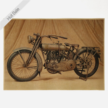 Винтаж дорога 66 старый мотоцикл крафт Бумага плакат художественные изделия для стен Стикеры старый Гостиная Краски, ручной стержень, для кафе, для декора 42x30 см ZO-055 2024 - купить недорого