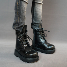 Sapatos de boneca bjd, adequados para 1/3 1/4, msd dd, tamanho fashion, cadarços pretos, estilo militar, acessórios de bonecas 2024 - compre barato