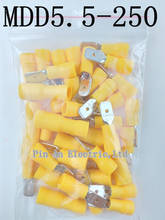 MDD5.5-250 male Insulated Spade 100PCS/Pack Quick Connector Terminals Crimp Terminal AWG 2024 - buy cheap