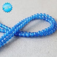 (Min Order1) 6mm Fashion New  Blue Beads Round Shape Stone Beads Accessory Parts 15inch Fashion Jewelry Making Design Wholesale 2024 - buy cheap