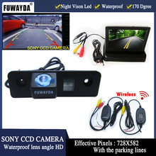 FUWAYDA SONY CCD Estacionamento Monitores Câmera de Visão Traseira Do Carro LEVOU 4.3 'dobrável Monitor de Espelho para VW Skoda ROOMSTER OCTAVIA TOUR FABIA 2024 - compre barato