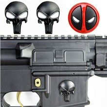 Металлическая наклейка в виде черепа Дэдпула для страйкбола AR15, AK47, M4, M16 2024 - купить недорого