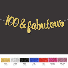 Cartel de cumpleaños de 100 ", decoración para fiesta de aniversario, color dorado, negro y plateado, 100 2024 - compra barato