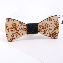 Vintage Wooden Bow Tie For Women Men Fashion Bowtie Neck Wear Wedding Party Accessory Christmas Gifts 2024 - buy cheap