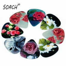 SOACH 10pcs 0.71mm Flowers two side earrings pick DIY design guitar Accessories pick guitar picks for ukulele bass 2024 - buy cheap